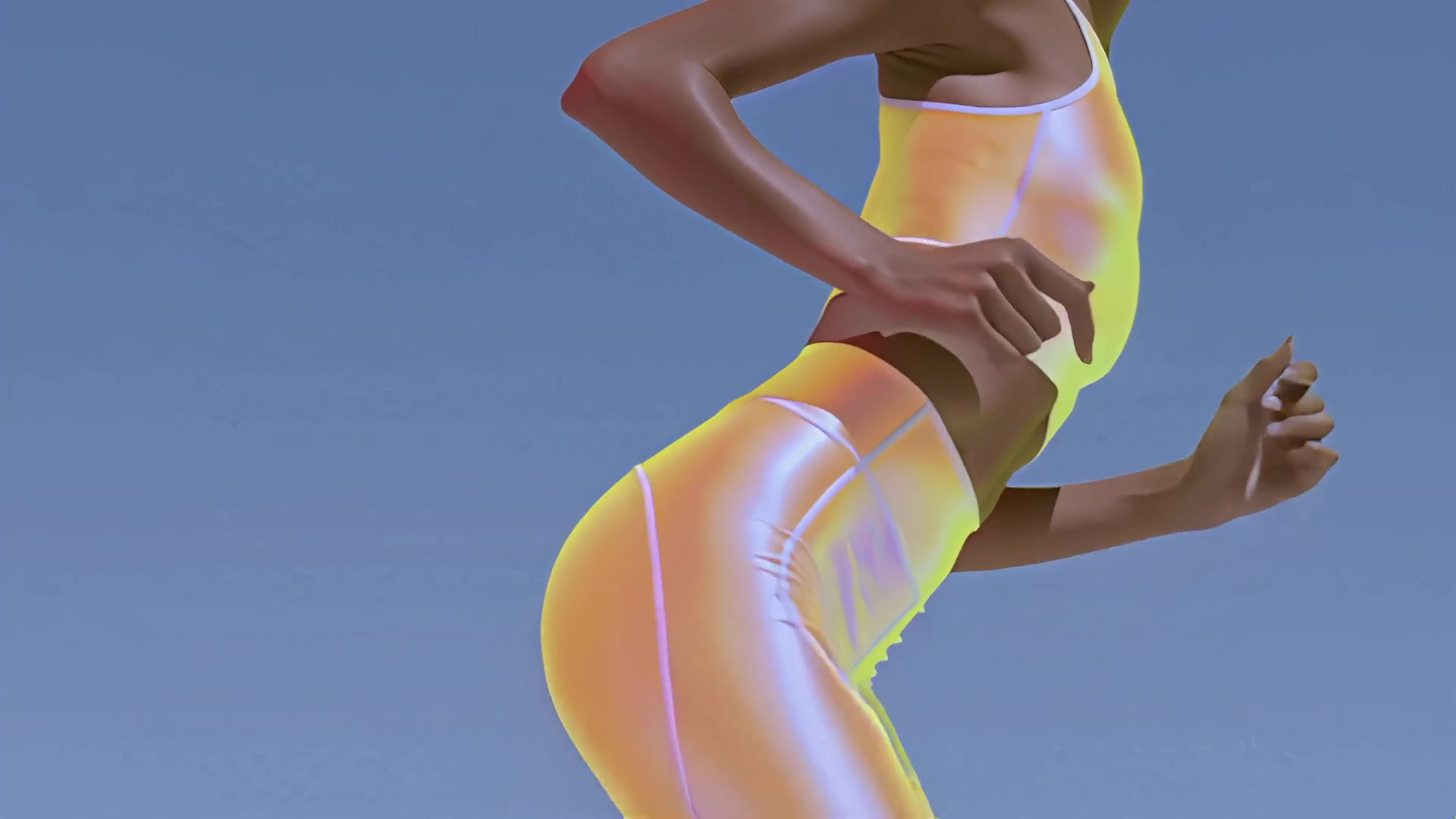A runner in an iridescent top against a blue sky, Lumen Health