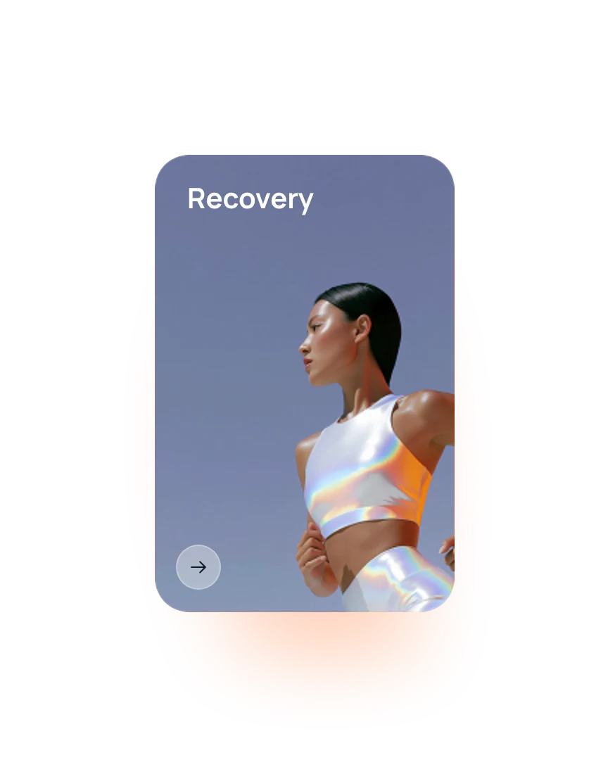 Recovery card: a woman in profile against a blue sky