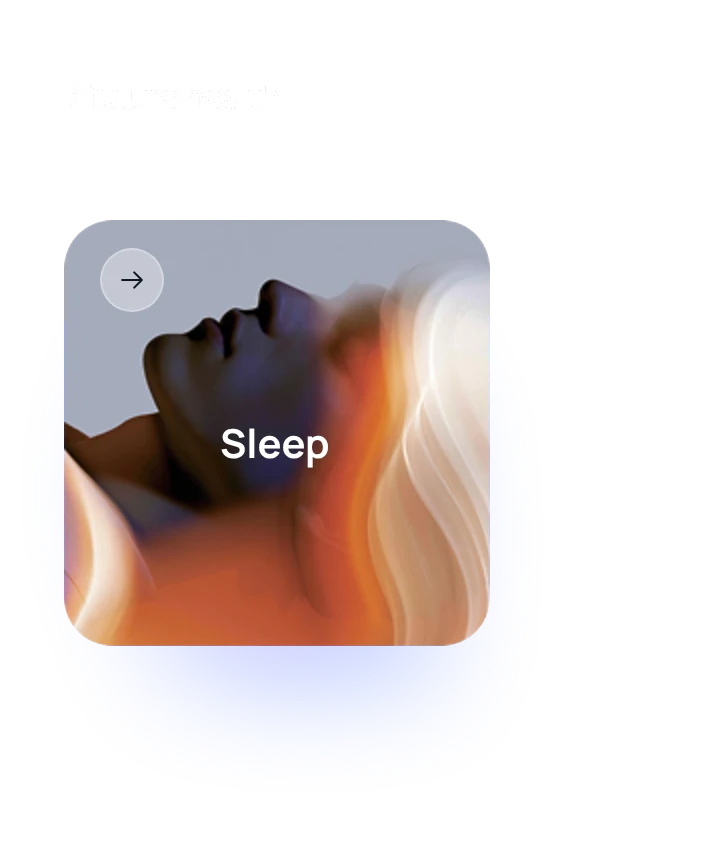 Sleep card: a face in orange and white light
