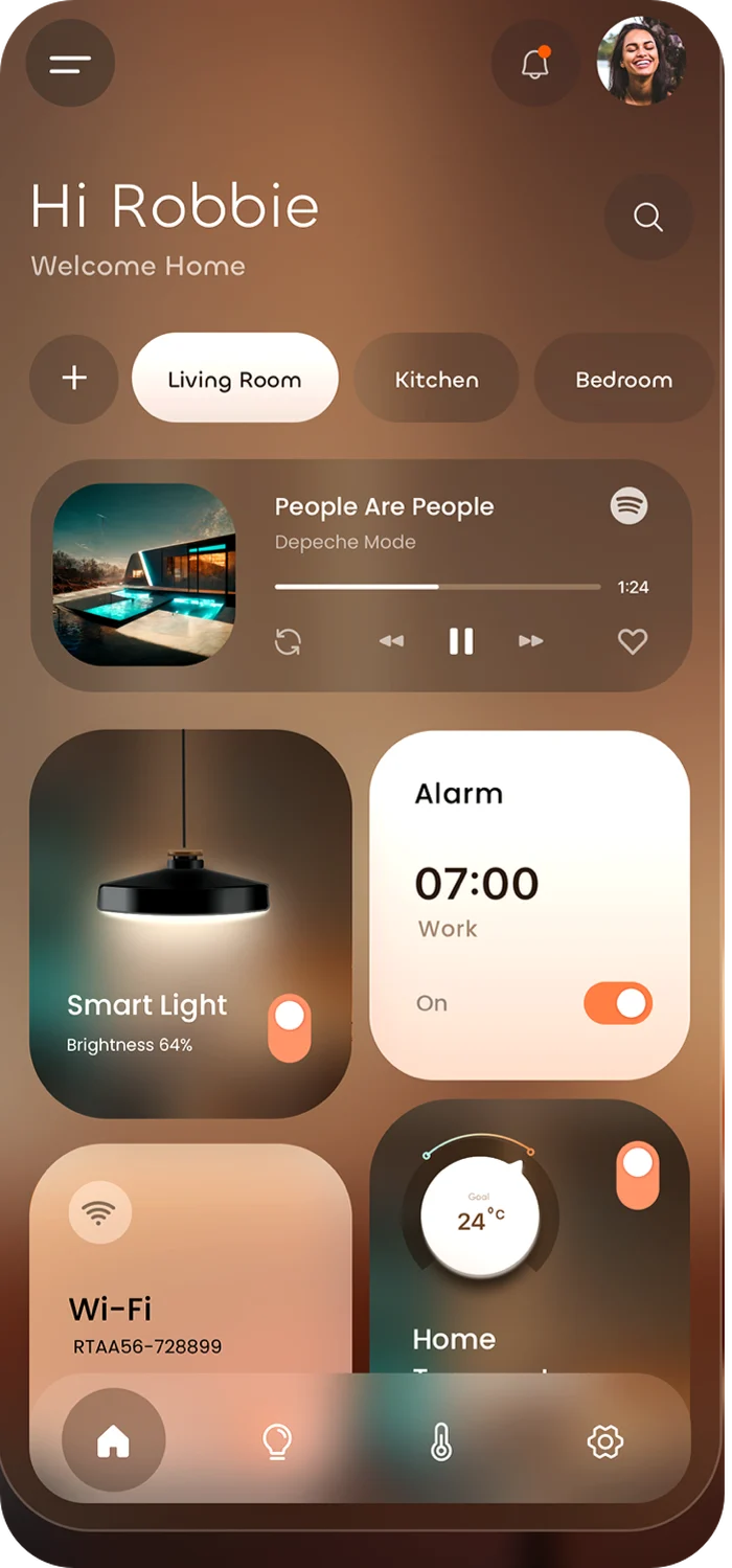 Home screen, final design
