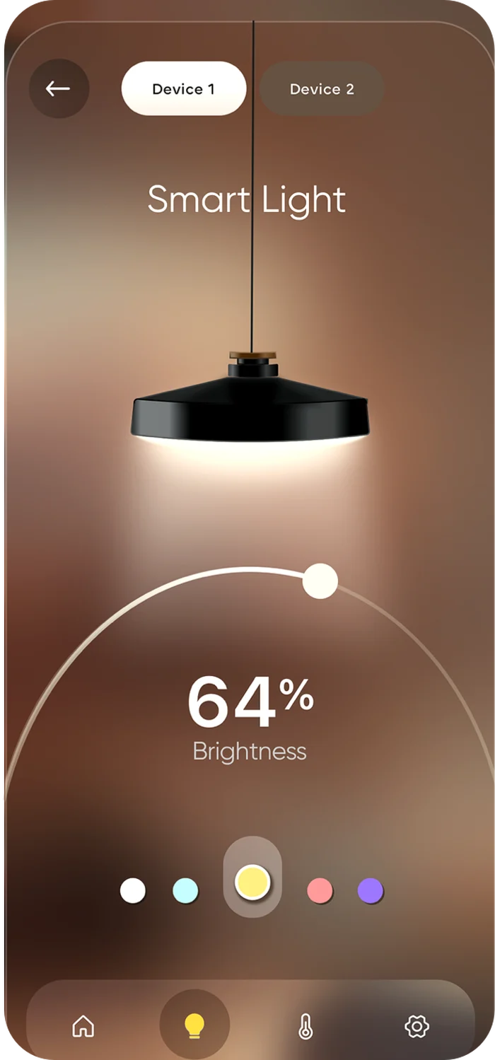 Smart Light screen, final design