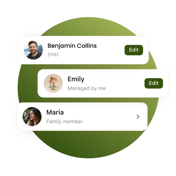Family members in one circle